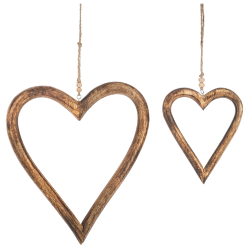 Oversized Wood Heart Ornaments