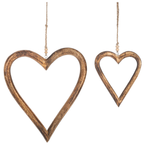 Oversized Wood Heart Ornaments