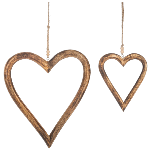 Oversized Wood Heart Ornaments