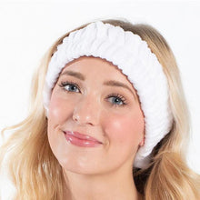 Load image into Gallery viewer, White Plush Spa Headband
