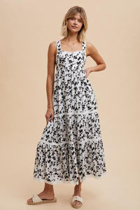 Charlotte Black & White Floral Dress