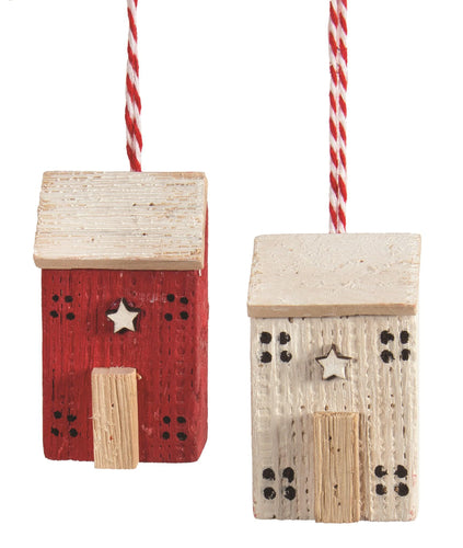Rustic Wood House Ornament