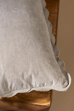 Load image into Gallery viewer, Lumbar Fog Velvet Scalloped Pillow