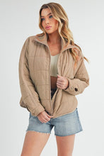 Load image into Gallery viewer, Taupe Leah Puffer Jacket