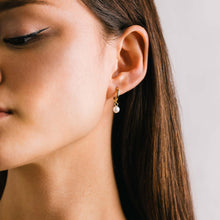 Load image into Gallery viewer, Amari Pearl Drop Hoop Earrings