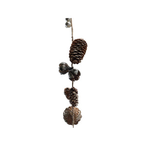 Seed Pod Pinecone Garland with Glitter
