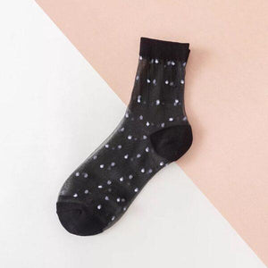 Black Sheer Dot Socks