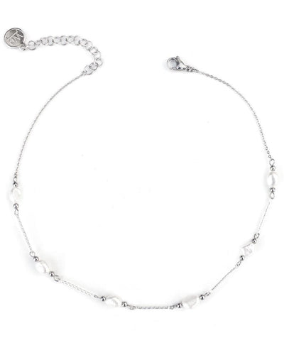Silver Coco Pearl Chocker Necklace