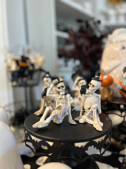 Mini Skeleton with Hat Figurine