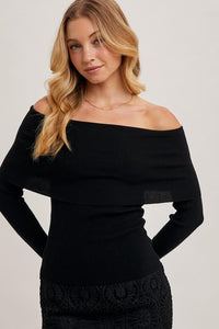 Black Aspen Off Shoulder Top