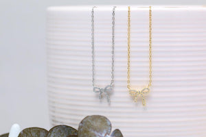 CZ Bow Necklace