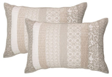 Load image into Gallery viewer, Lola Ivory &amp; Taupe Patterned Pillow Shams
