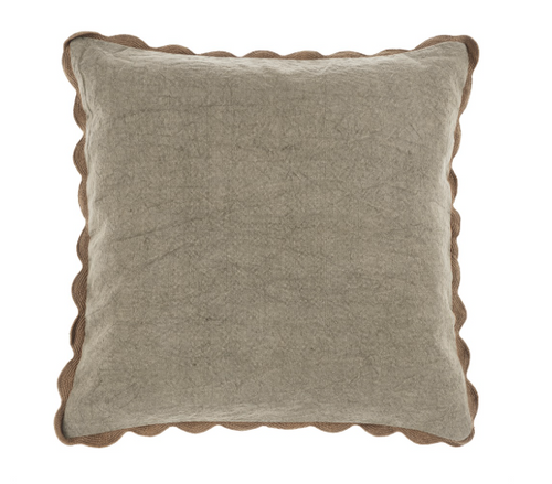 Fog Scalloped Edge Pillow