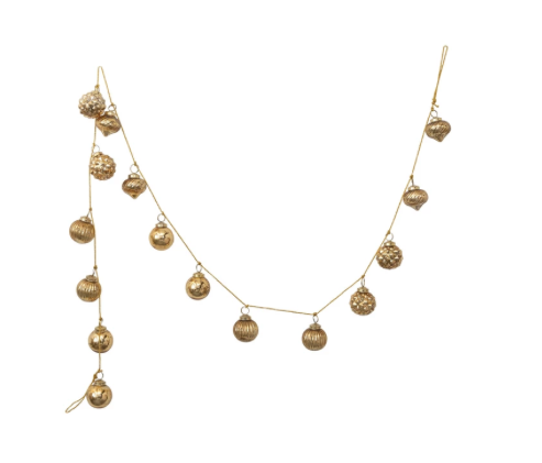 Gold Embossed Mercury Glass Garland