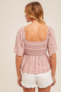 Pink Leslie Embroidered Top