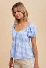 Load image into Gallery viewer, Powder Blue Babydoll Top