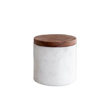 Load image into Gallery viewer, White Marble Jar with Acacia Wood Lid