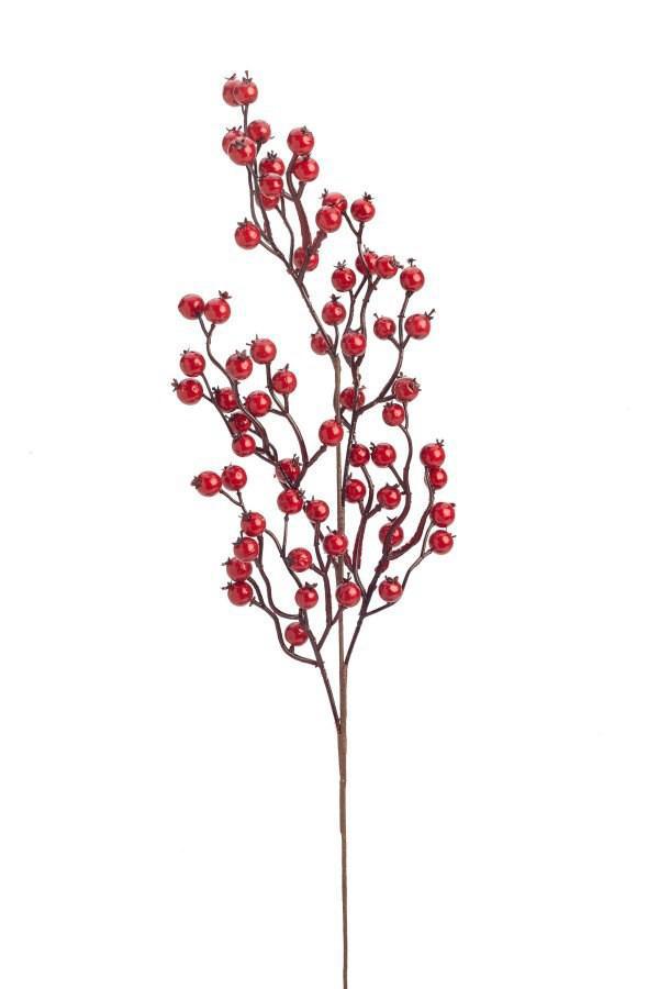 Red Berry Brown Branch Spray