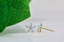 Load image into Gallery viewer, Blue Crystal Flower Studs