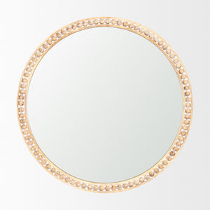 Roan Light Brown Beaded Mirror *in store pickup only