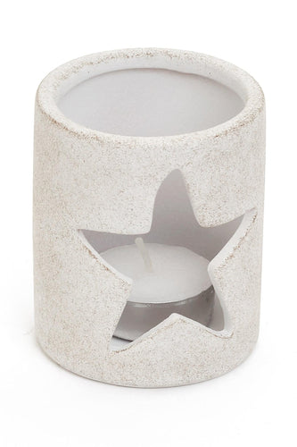 Antique White Clay Star Votive