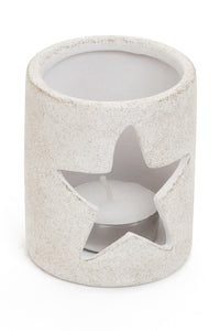 Antique White Clay Star Votive