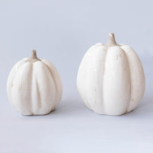 Load image into Gallery viewer, White Ceramic Pumpkin