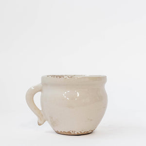 Distressed Cream Handle Pot