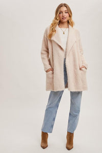 Oatmeal Roslyn Drape Cardigan