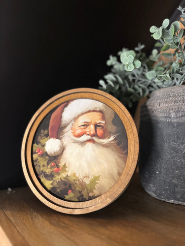 Retro Santa Cottage Art