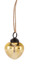 Load image into Gallery viewer, Mini Gold Mercury Glass Heart Ornament
