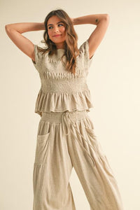 Tilda Straw Smocked Pants