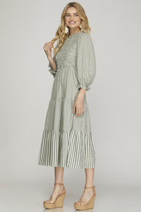 Sadie Olive Striped Dress