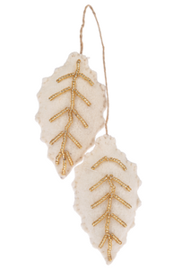 Felt Gold Beaded Holiday Ornaments