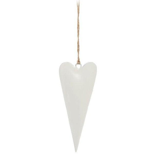 White Enamel Heart Ornament