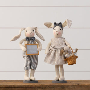 Neutral Dressed Rabbit Couple