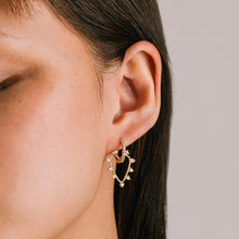 Load image into Gallery viewer, Chapel Heart Hoop Earrings