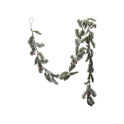 Red Berries Spruce Garland Ice Finish