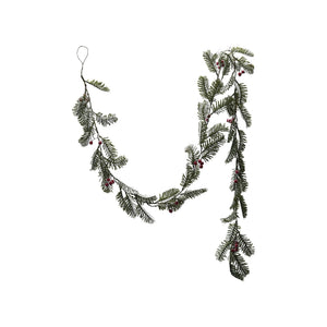 Red Berries Spruce Garland Ice Finish