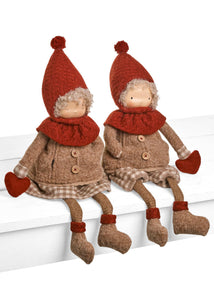 Sitting Winter Girl and Boy