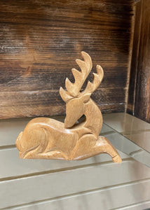 5" Detailed Natural Wood Deer