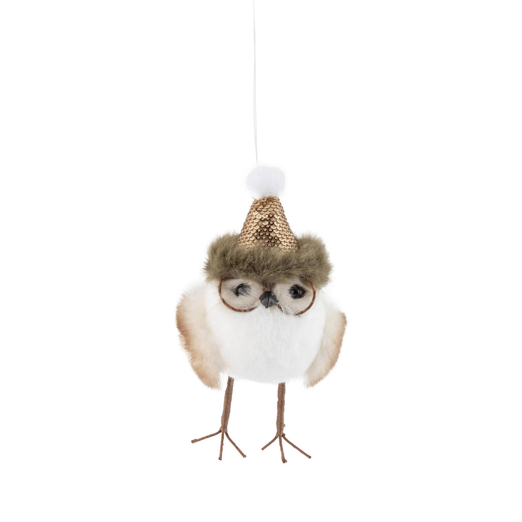 Bronze Sequin Hat Owl
