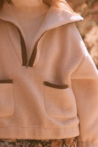 Cream Sienna Sherpa Pullover Jacket