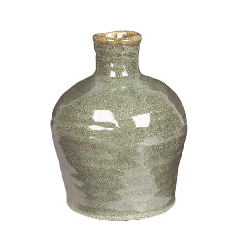 Small Green Ceramic Bottle Vase