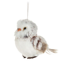 Load image into Gallery viewer, Small Fluffy Brown &amp; White Owl Ornament