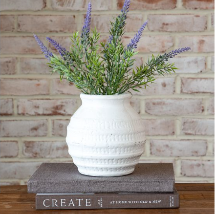 Matte White Vase Detailed