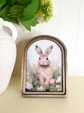 Load image into Gallery viewer, Arched Bunny &amp; Flowers Cottage Art