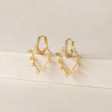 Load image into Gallery viewer, Chapel Heart Hoop Earrings