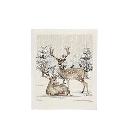 Reindeer in Forest Sponge Cloth