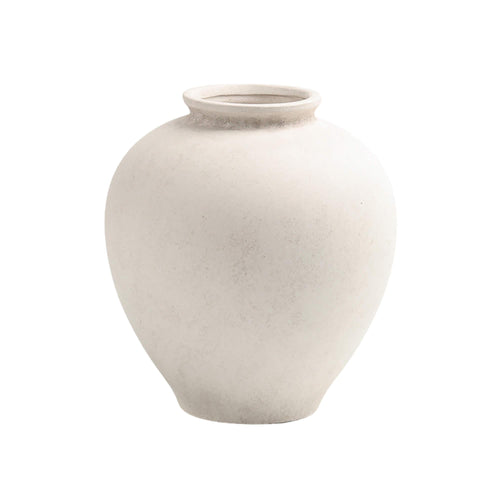 Tapered Off-White Terracotta Vase